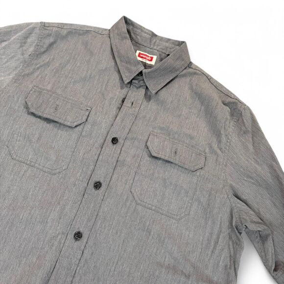 Grey Wrangler cotton button-up shirt size XL - Perfect condition - Picture 3 of 8